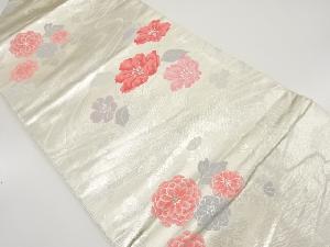 流水に花模様織り出し名古屋帯